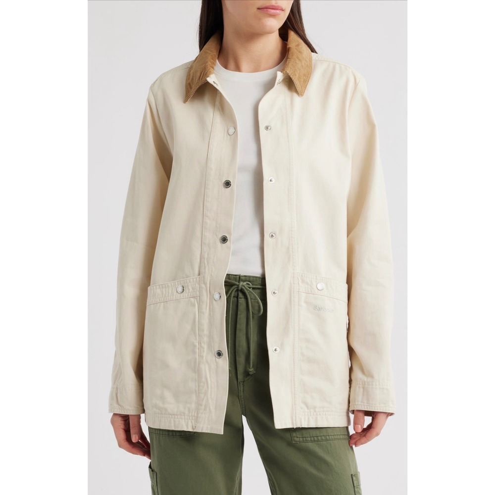 Barbour Sonnie Casual Jacket in Salt Size 10 NWT Purchased at Free People